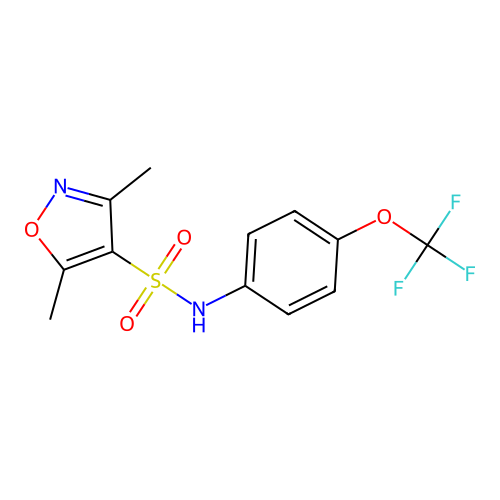 3,5-dimethyl-N-[4-(trifluoromethoxy)phenyl]-1,2-oxazole-4-sulfonamide structure