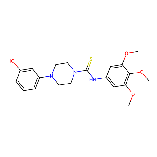 4-(3-hydroxyphenyl)-N-(3,4,5-trimethoxyphenyl)piperazine-1-carbothioamide structure