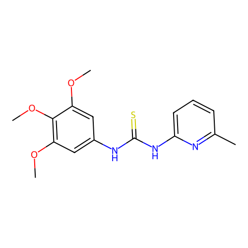 N-(6-methyl-2-pyridinyl)-N'-(3,4,5-trimethoxyphenyl)thiourea structure