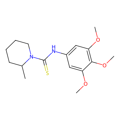 2-methyl-N-(3,4,5-trimethoxyphenyl)piperidine-1-carbothioamide structure