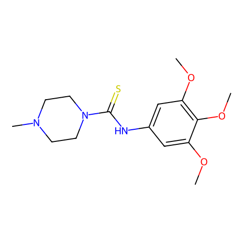 4-methyl-N-(3,4,5-trimethoxyphenyl)piperazine-1-carbothioamide structure