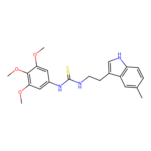 1-[2-(5-methyl-1H-indol-3-yl)ethyl]-3-(3,4,5-trimethoxyphenyl)thiourea structure