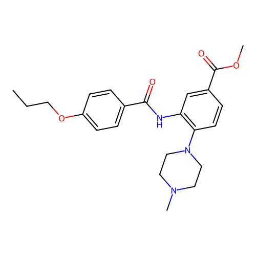Methyl 4-(4-methylpiperazin-1-yl)-3-[(4-propoxybenzoyl)amino]benzoate structure