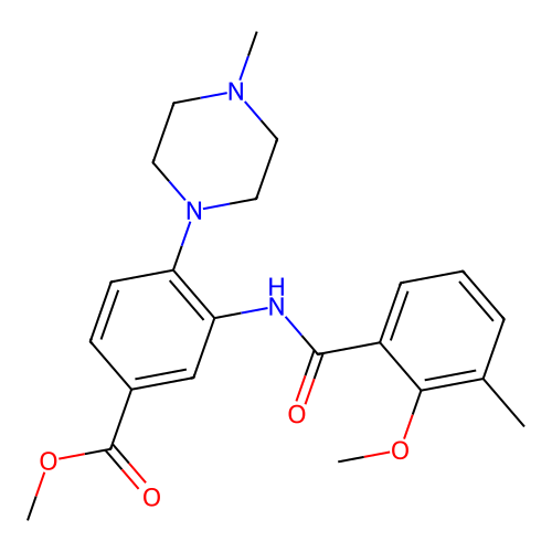 Methyl 3-[(2-methoxy-3-methylbenzoyl)amino]-4-(4-methyl-1-piperazinyl)benzoate structure