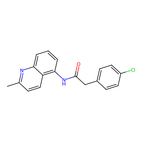 2-(4-chlorophenyl)-N-(2-methylquinolin-5-yl)acetamide structure