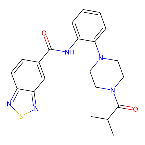 N-(2-(4-isobutyrylpiperazin-1-yl)phenyl)benzo[c][1,2,5]thiadiazole-5-carboxamide structure
