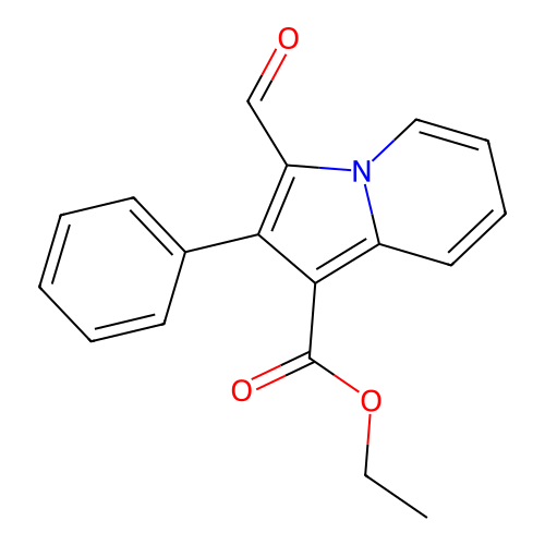 1-Indolizinecarboxylic acid, 3-formyl-2-phenyl-, ethyl ester structure