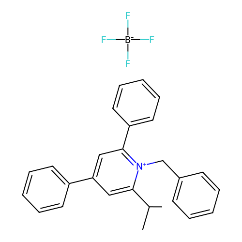 1-Benzyl-2-isopropyl-4,6-diphenylpyridinium tetrafluoroborate structure