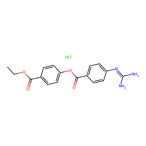 4'-Carboethoxyphenyl 4-guanidinobenzoate hydrochloride structure