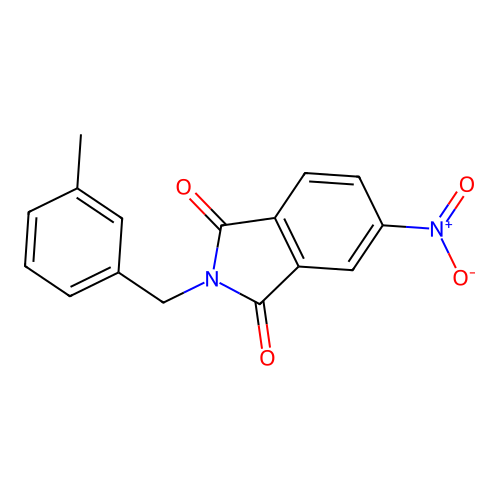 1H-Isoindole-1,3(2H)-dione, 2-[(3-methylphenyl)methyl]-5-nitro- structure