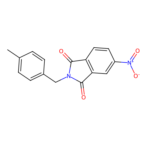 1H-Isoindole-1,3(2H)-dione, 2-[(4-methylphenyl)methyl]-5-nitro- structure