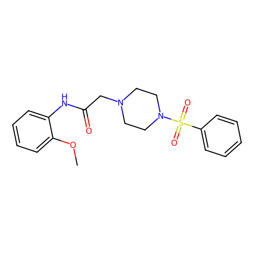 2-[4-(benzenesulfonyl)piperazin-1-yl]-N-(2-methoxyphenyl)acetamide structure