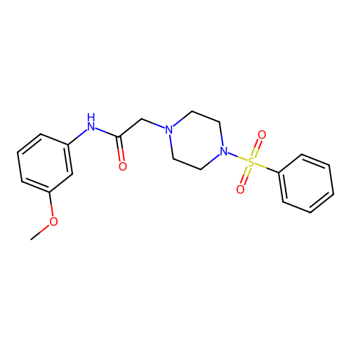 2-[4-(benzenesulfonyl)piperazin-1-yl]-N-(3-methoxyphenyl)acetamide structure