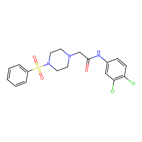2-[4-(benzenesulfonyl)piperazin-1-yl]-N-(3,4-dichlorophenyl)acetamide structure