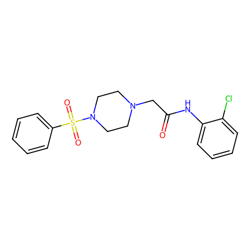 2-[4-(benzenesulfonyl)piperazin-1-yl]-N-(2-chlorophenyl)acetamide structure