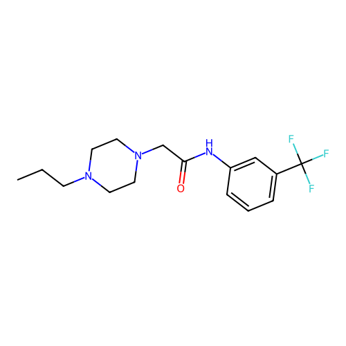 2-(4-propylpiperazin-1-yl)-N-[3-(trifluoromethyl)phenyl]acetamide structure