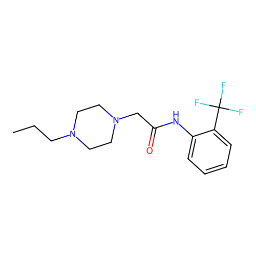 2-(4-propylpiperazin-1-yl)-N-[2-(trifluoromethyl)phenyl]acetamide structure