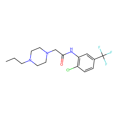 N-[2-chloro-5-(trifluoromethyl)phenyl]-2-(4-propylpiperazin-1-yl)acetamide structure