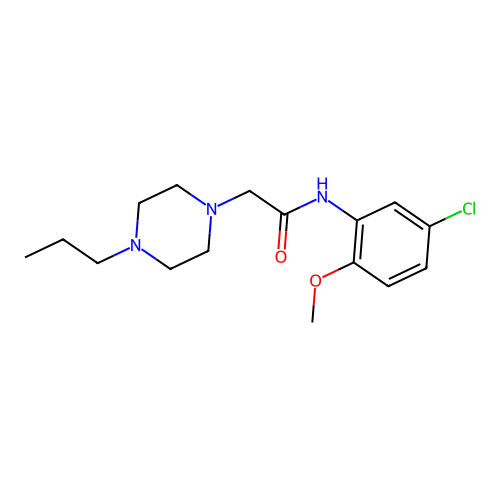 N-(5-chloro-2-methoxyphenyl)-2-(4-propylpiperazin-1-yl)acetamide structure