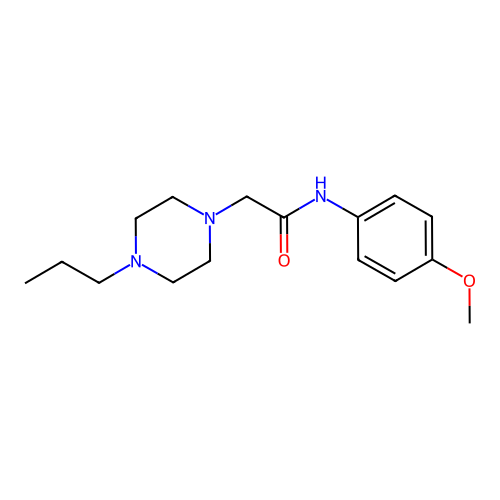 N-(4-methoxyphenyl)-2-(4-propylpiperazin-1-yl)acetamide structure
