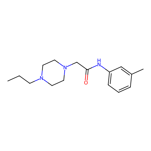 N-(3-methylphenyl)-2-(4-propylpiperazin-1-yl)acetamide structure
