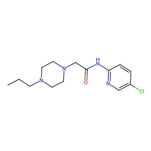 N-(5-chloropyridin-2-yl)-2-(4-propylpiperazin-1-yl)acetamide structure