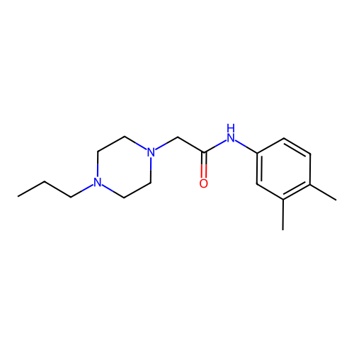 N-(3,4-dimethylphenyl)-2-(4-propylpiperazin-1-yl)acetamide structure