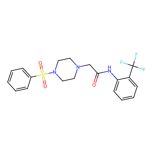2-[4-(benzenesulfonyl)piperazin-1-yl]-N-[2-(trifluoromethyl)phenyl]acetamide structure