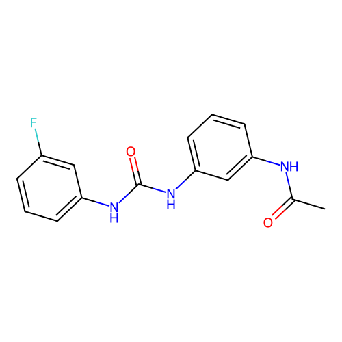 N-[3-[(3-fluorophenyl)carbamoylamino]phenyl]acetamide structure