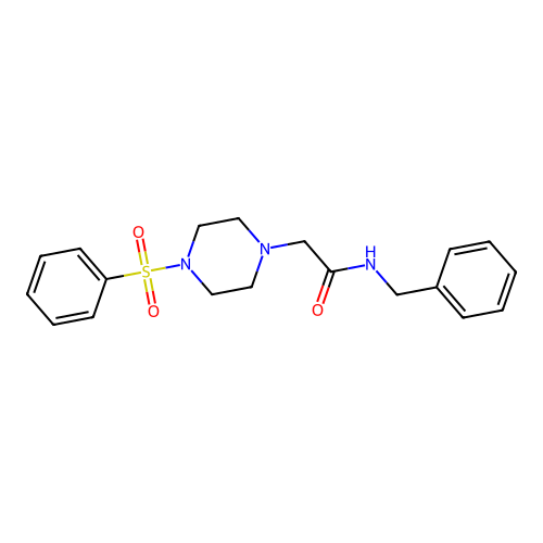 2-[4-(benzenesulfonyl)piperazin-1-yl]-N-benzylacetamide structure