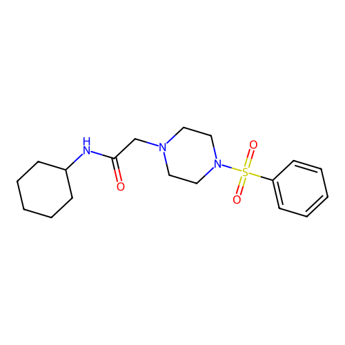 2-[4-(benzenesulfonyl)piperazin-1-yl]-N-cyclohexylacetamide structure