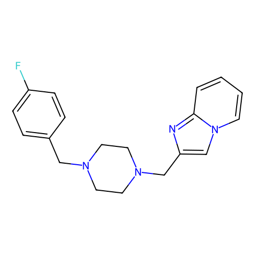 2-[[4-[(4-Fluorophenyl)methyl]piperazin-1-yl]methyl]imidazo[1,2-a]pyridine structure
