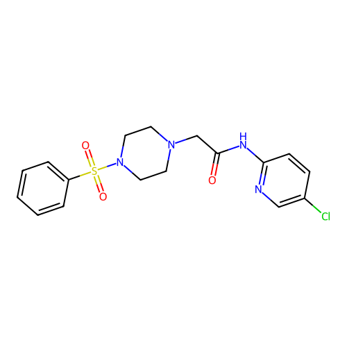 2-[4-(benzenesulfonyl)piperazin-1-yl]-N-(5-chloropyridin-2-yl)acetamide structure