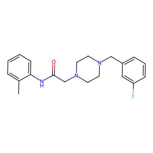 2-[4-[(3-fluorophenyl)methyl]piperazin-1-yl]-N-(2-methylphenyl)acetamide structure