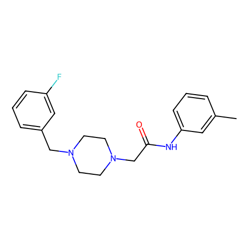 2-[4-[(3-fluorophenyl)methyl]piperazin-1-yl]-N-(3-methylphenyl)acetamide structure