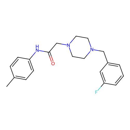 2-[4-[(3-fluorophenyl)methyl]piperazin-1-yl]-N-(4-methylphenyl)acetamide structure