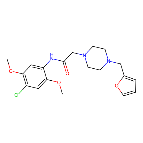 N-(4-chloro-2,5-dimethoxyphenyl)-2-[4-(furan-2-ylmethyl)piperazin-1-yl]acetamide structure