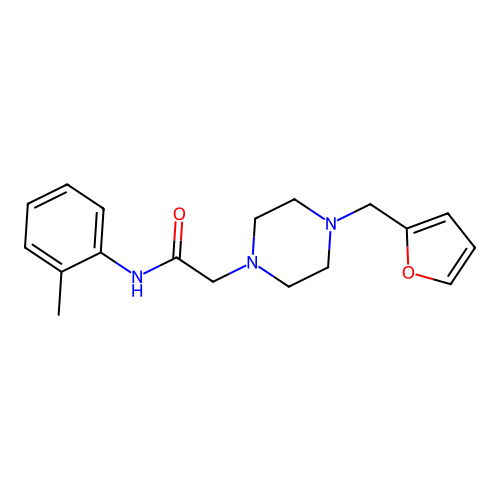 2-[4-(furan-2-ylmethyl)piperazin-1-yl]-N-(2-methylphenyl)acetamide structure