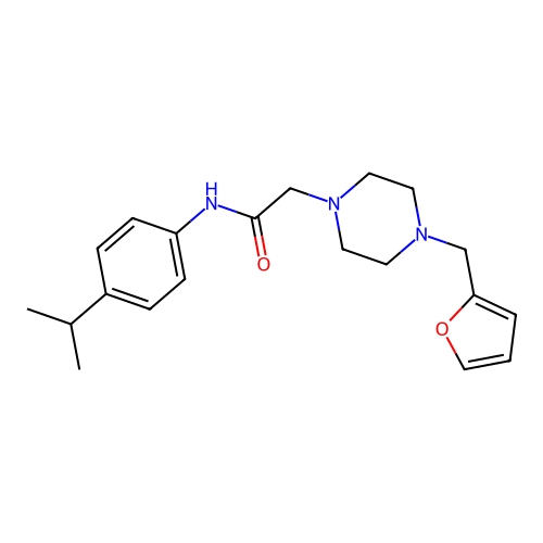 2-[4-(furan-2-ylmethyl)piperazin-1-yl]-N-(4-propan-2-ylphenyl)acetamide structure