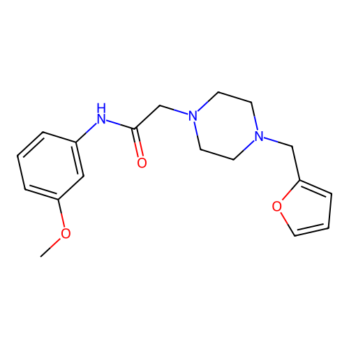2-[4-(furan-2-ylmethyl)piperazin-1-yl]-N-(3-methoxyphenyl)acetamide structure