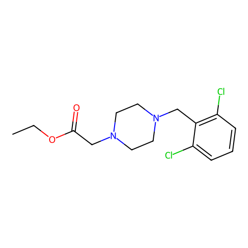 Ethyl [4-(2,6-dichlorobenzyl)piperazin-1-yl]acetate structure