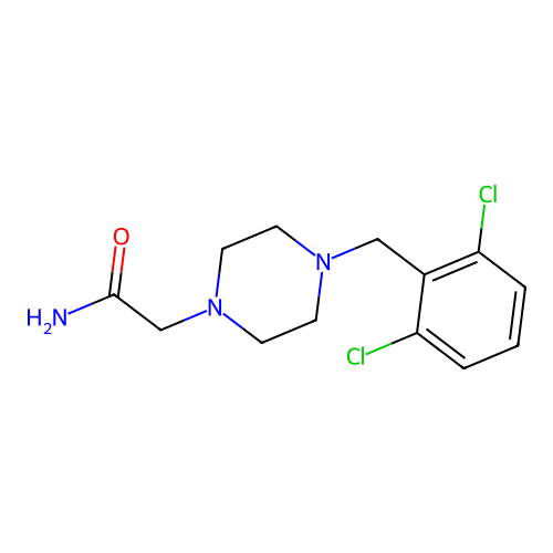 2-[4-[(2,6-Dichlorophenyl)methyl]piperazin-1-yl]acetamide structure