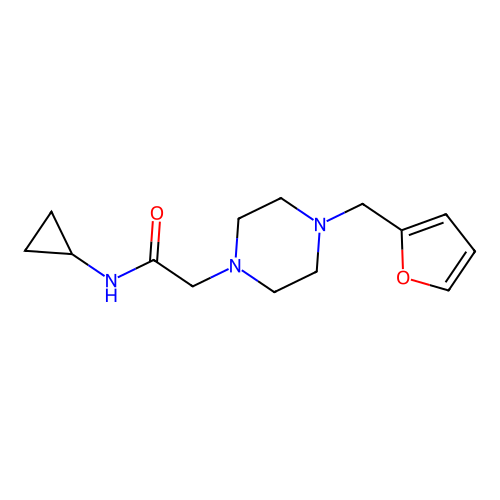 N-cyclopropyl-2-[4-(furan-2-ylmethyl)piperazin-1-yl]acetamide structure