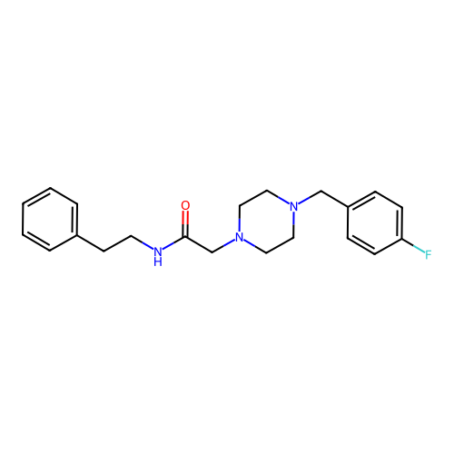 2-[4-(4-fluorobenzyl)-1-piperazinyl]-N-(2-phenylethyl)acetamide structure