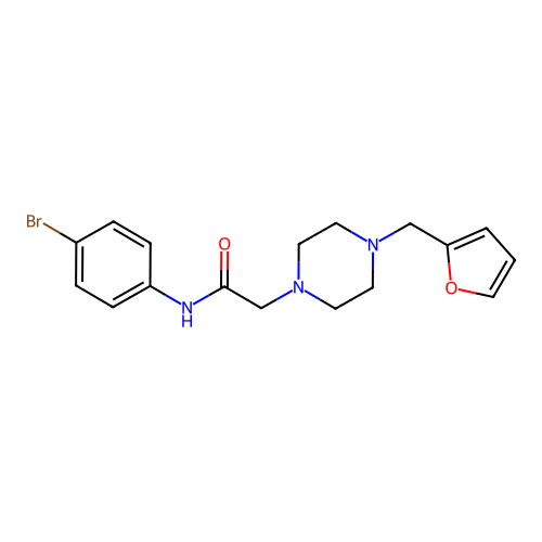 N-(4-bromophenyl)-2-[4-(furan-2-ylmethyl)piperazin-1-yl]acetamide structure
