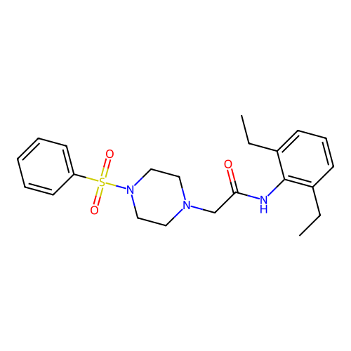 2-[4-(benzenesulfonyl)piperazin-1-yl]-N-(2,6-diethylphenyl)acetamide structure