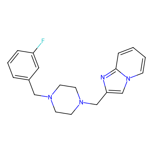 2-[[4-[(3-Fluorophenyl)methyl]piperazin-1-yl]methyl]imidazo[1,2-a]pyridine structure
