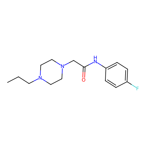 N-(4-fluorophenyl)-2-(4-propylpiperazin-1-yl)acetamide structure
