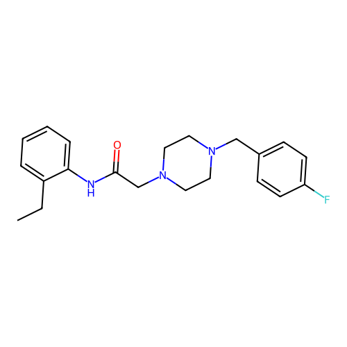 N-(2-ethylphenyl)-2-[4-[(4-fluorophenyl)methyl]piperazin-1-yl]acetamide structure
