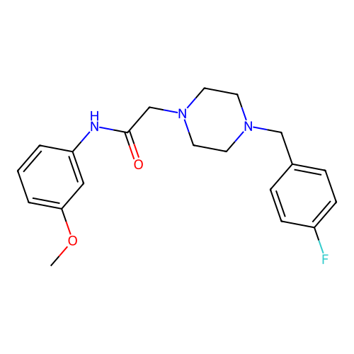 2-[4-[(4-fluorophenyl)methyl]piperazin-1-yl]-N-(3-methoxyphenyl)acetamide structure